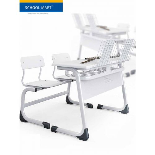 Inventive dual seater desk & chair combo