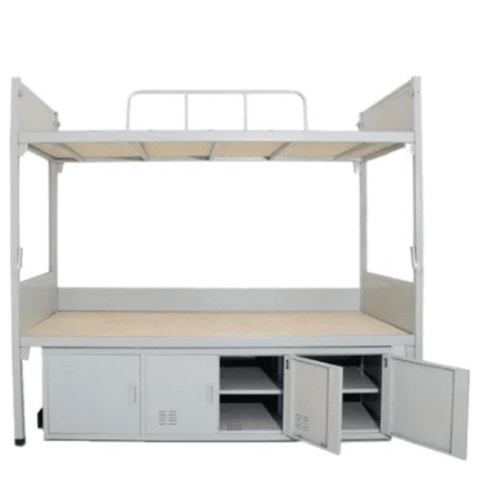 School Equipment Metal Double Bunk Bed / Bunk Bed with Locker