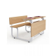Pedestal Frame School Double Desk with Bench