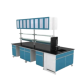 Lab workstation with metal storage 