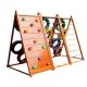 Wooden rock climbing and challenge course