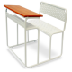 2 Seater metal seating with wooden desktop